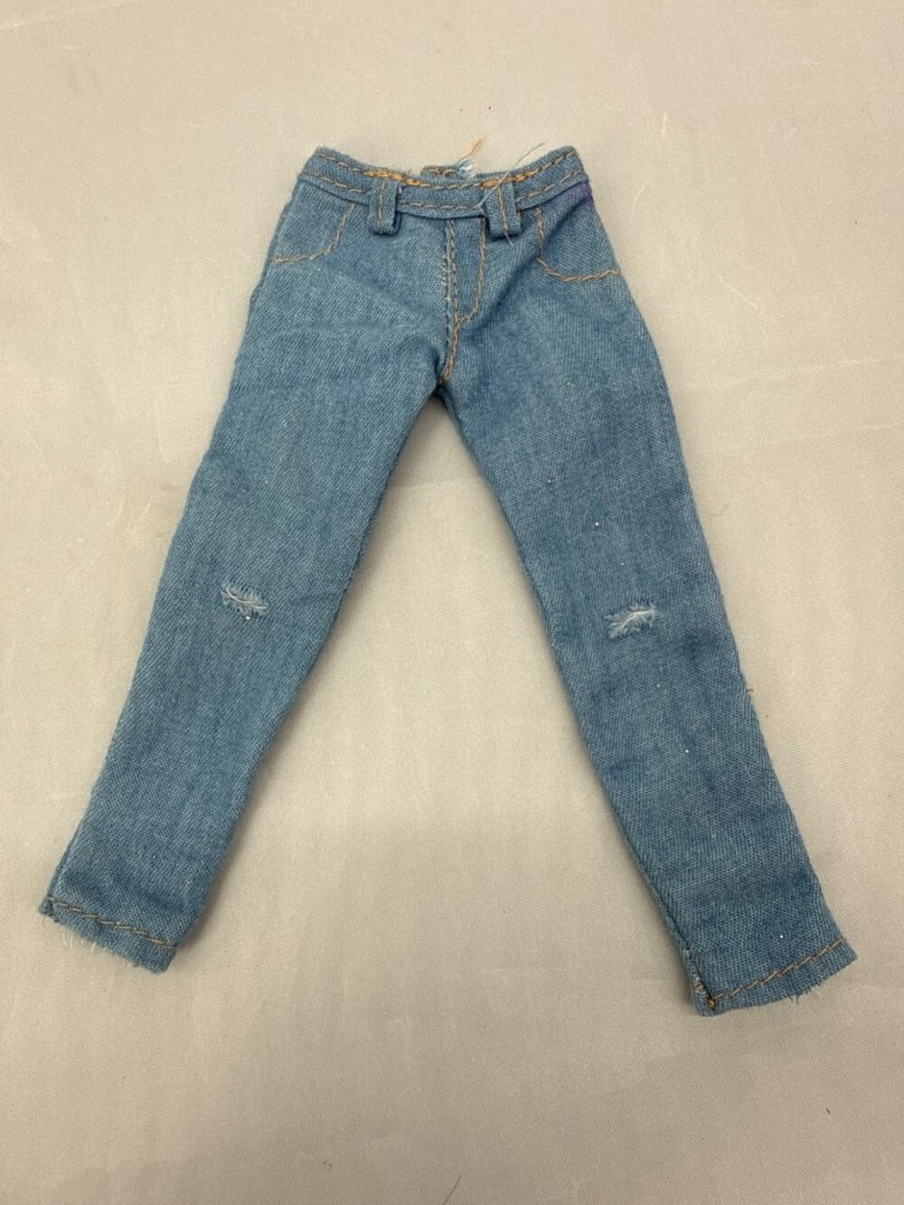 Distressed Doll Denim Jeans Light Wash Skinny Fit Y2K Action Figure